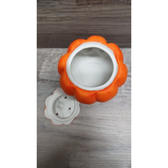 Vtg 1980s Jack O Lantern Porcelain Potpourri Pot Halloween - Picture 7 of 8